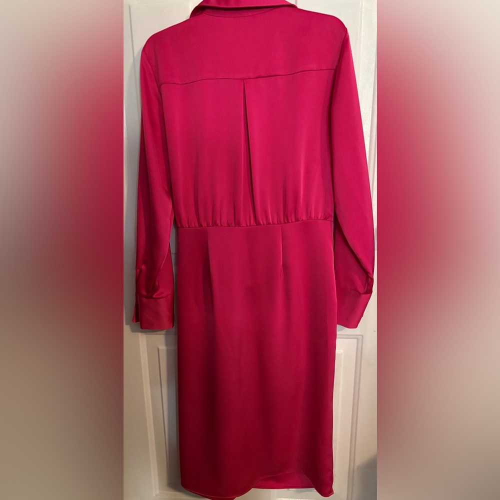 ‼️SOLD DOING LIVE 04/07/26‼️Worthington Fuchsia Button-Front Wrap Dress Large - Picture 5 of 10